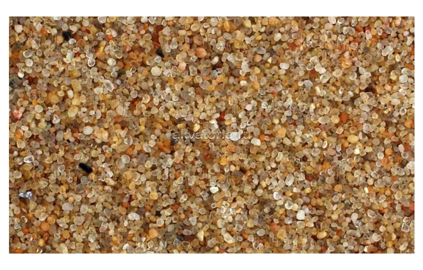 Грунт Янтарный песок UDeco River Amber, 0,8-2 мм, 2 л