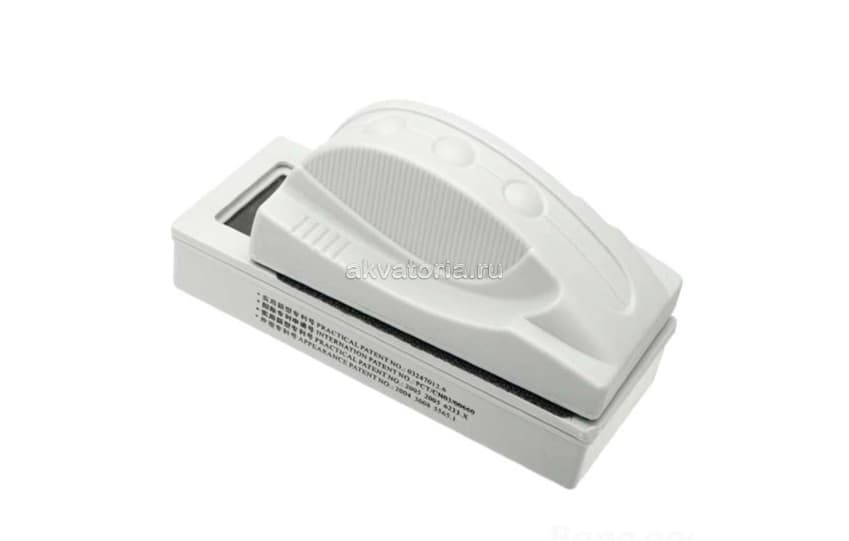 Скребок для аквариума магнитный с термометром Boyu WD-603, серый
