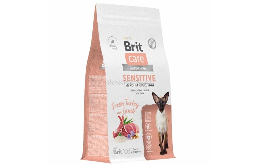 Корм для взрослых кошек Brit Care Cat Sensitive Healthy Digestion, ягнёнок и индейка, 1,5 кг