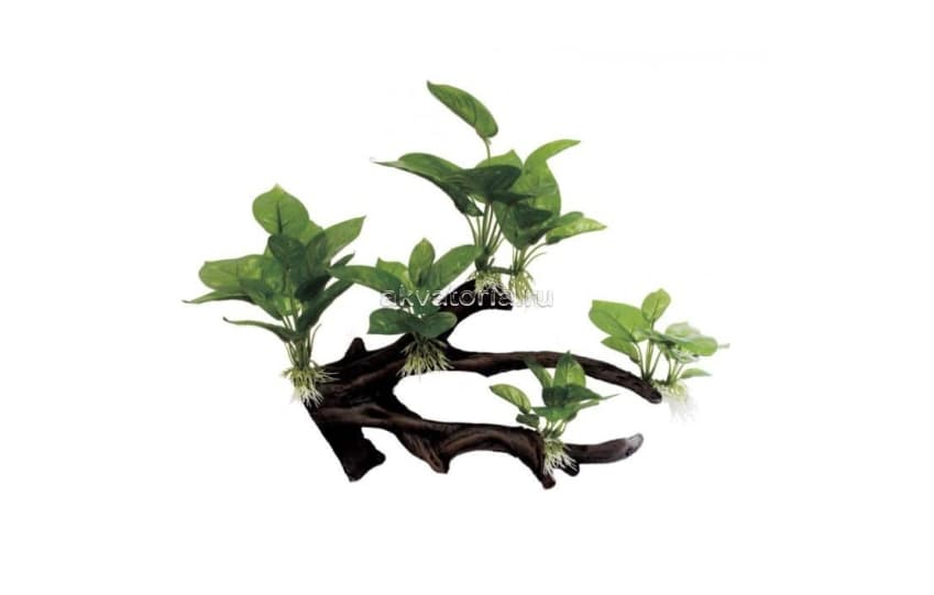 Коряга искусственная Marlin Aquarium "Коряга с анубиасами", 42×11×37 см