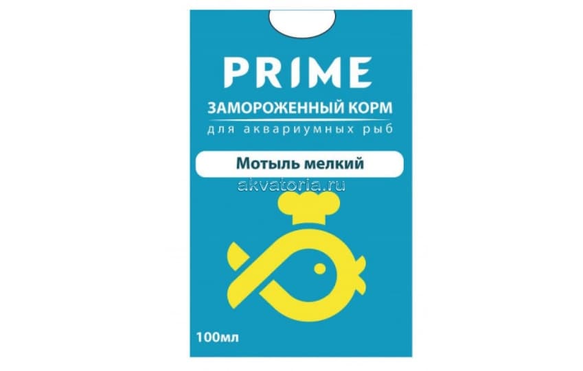 Корм для рыб замороженный Prime Мотыль мелкий, 100 мл