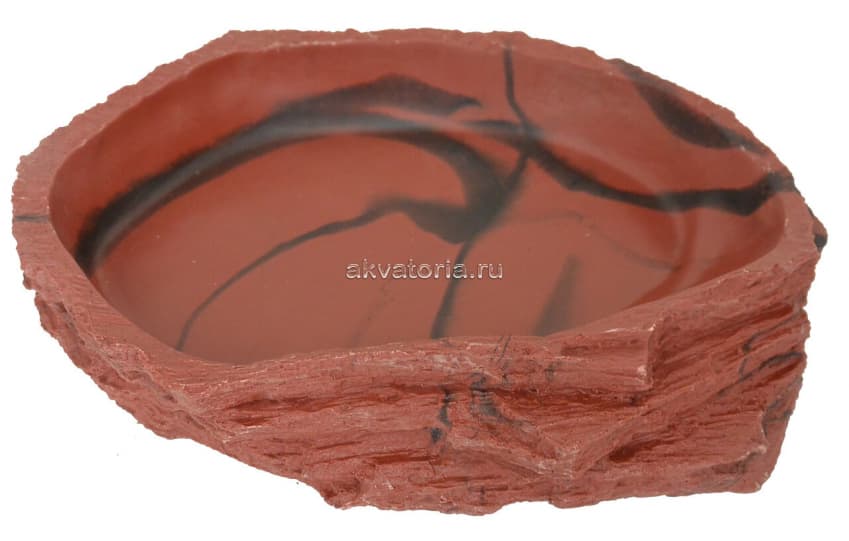 Кормушка-поилка Lucky Reptile Water Dish Lava, коричневая, 30×22×6 см