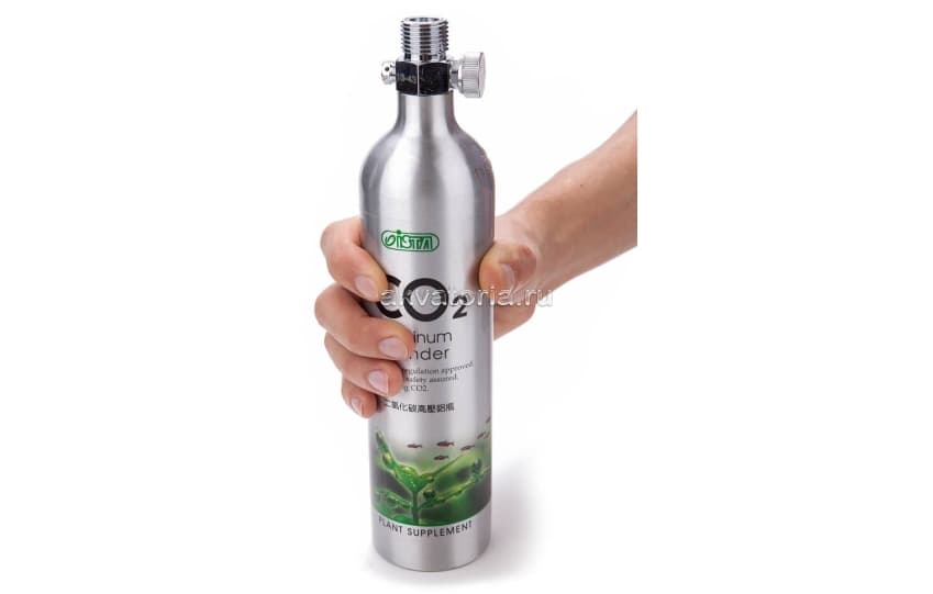Алюминиевый баллон CO2 ISTA с вертикальным выходом под редуктор, 0,5 л