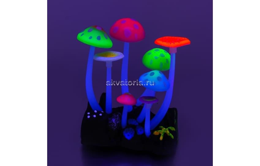 Искусственная декорация флуоресцентная GLOXY Грибы (тип Н)