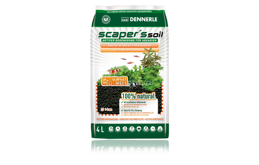 Грунт для креветок Dennerle Shrimp Scapers Soil, 1-4 мм, 4 л