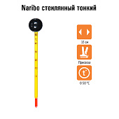 Термометр стеклянный тонкий на присоске15см