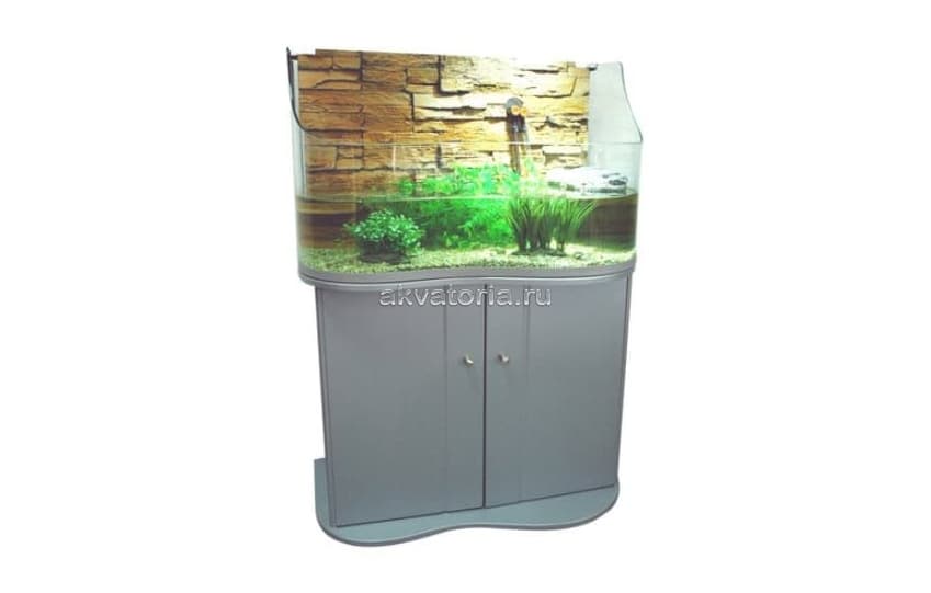 Акватеррариум для водных черепах Lucky Reptile Turtle-Tarrium, 120×68×36/65 cм, серебряный