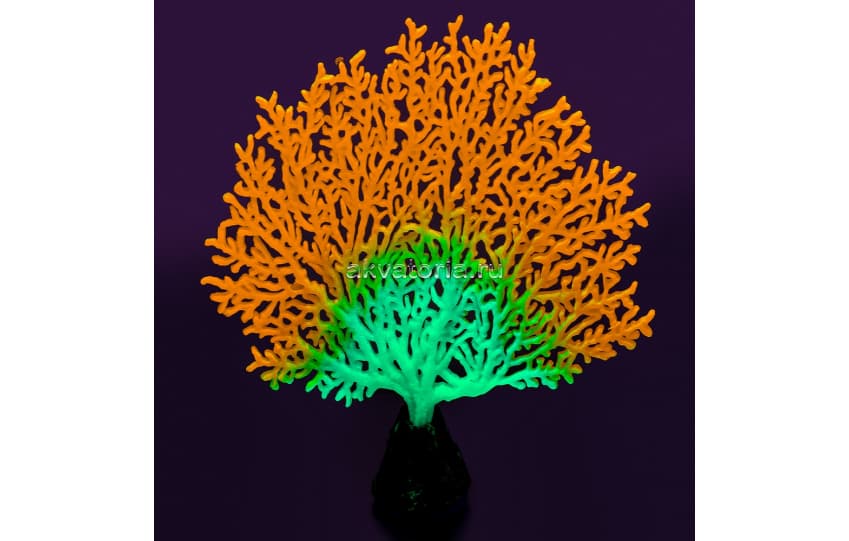 Искусственный коралл флуоресцентный GLOXY веерный оранжевый
