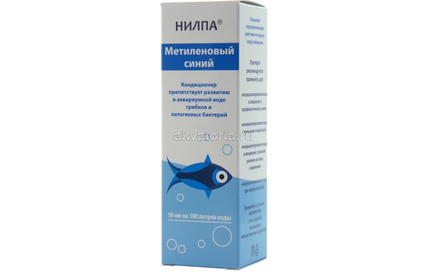 Кондиционер для аквариумной воды НИЛПА "Метиленовый синий", 50 мл