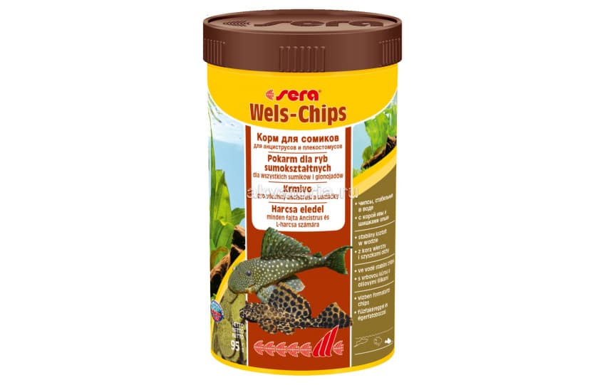 Корм Sera Wels Chips, пластинки, для донных видов рыб, 250 мл (110 гр)