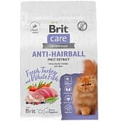 Корм для взрослых кошек Brit Care Cat Anti-Hairball, рыба и индейка, 1,5 кг