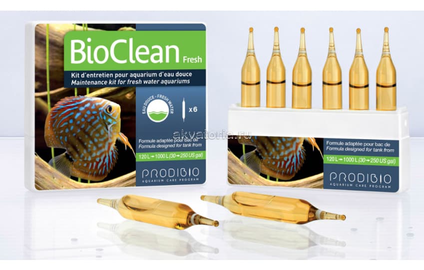 Средство для разложения органики Prodibio BioClean Fresh Water, BioDigest + BioTrace, 6 ампул