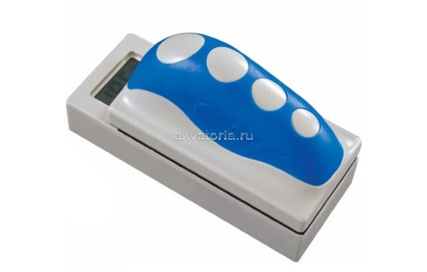Скребок для аквариума магнитный с термометром Boyu WD-803, серый/синий