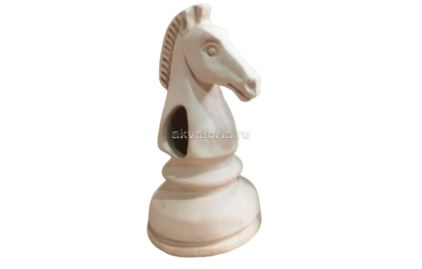 Аквариумная декорация Gloxy Шахматная фигура Конь белый