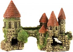 Аквариумная декорация Замок с цветной крышей DEKSI № 101