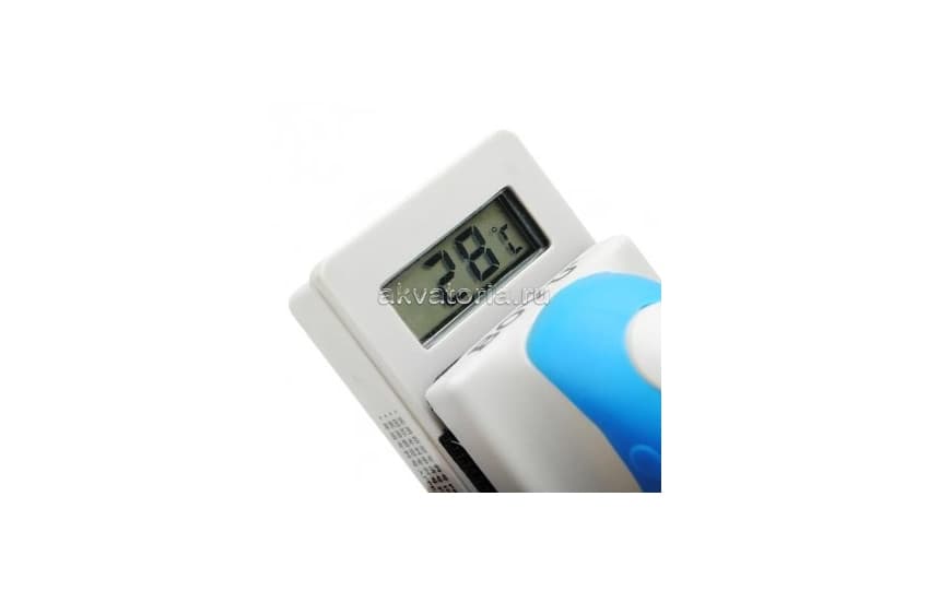 Скребок для аквариума магнитный с термометром Boyu WD-802, серый/синий