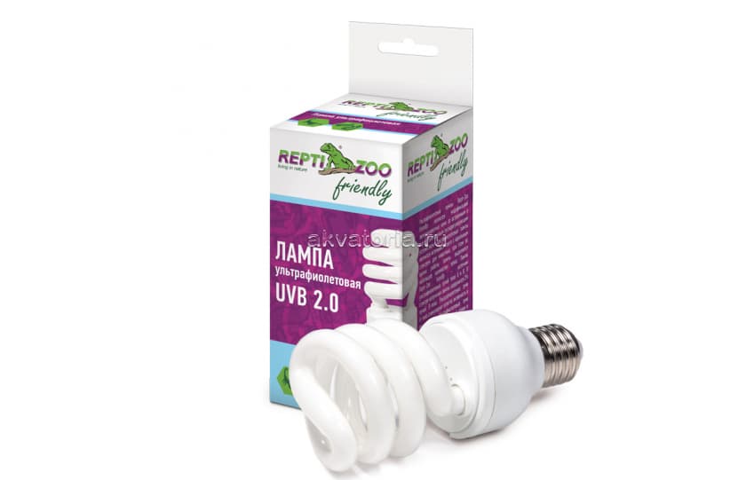 Террариумная ультрафиолетовая лампа Repti-Zoo Friendly UVB 2.0, 20 Вт