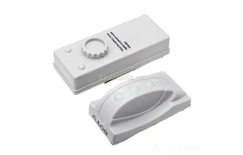 Скребок для аквариума магнитный с термометром Boyu WD-602, серый