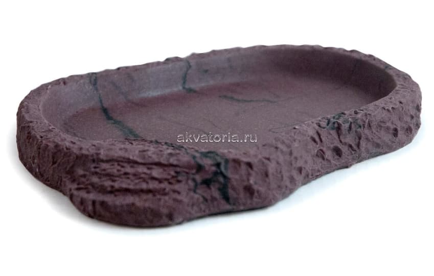 Кормушка Lucky Reptile Food Dish Lava, коричневая, 21×16×2,5 см