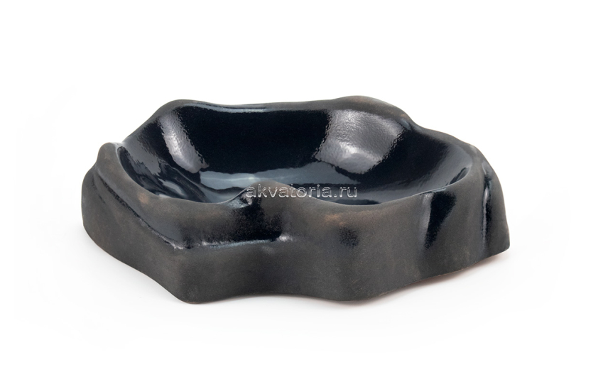 Кормушка-поилка для рептилий NOVAMARK TERRA Камень, L, чёрная, керамика