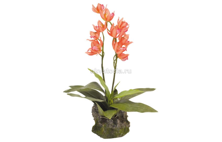 Искусственное растение Lucky Reptile "Орхидея красная", 25 см