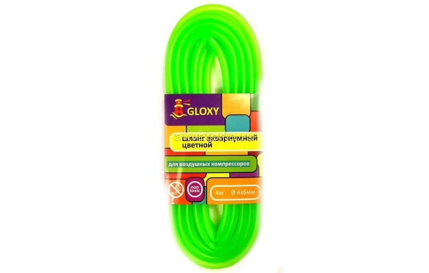 GLOXY Шланг воздушный светло-зеленый 4х6мм, длина 4м