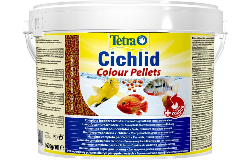 Корм Tetra Cichlid Colour, шарики, для любых видов цихлид, 10 л