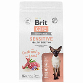 Корм для взрослых кошек Brit Care Cat Sensitive Healthy Digestion, ягнёнок и индейка, 1,5 кг