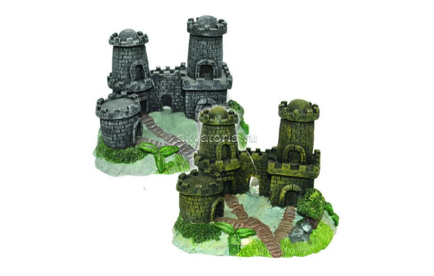 Аквариумная декорация PRIME «Замок с двумя башнями» 13×8×10 см