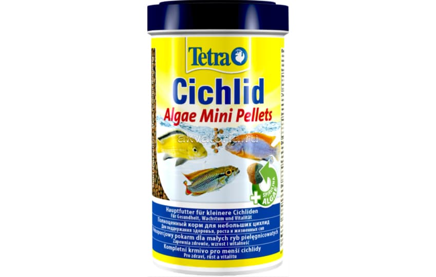 Корм Tetra Cichlid Algae Mini Pellets, гранулы, для цихлид, 500 мл