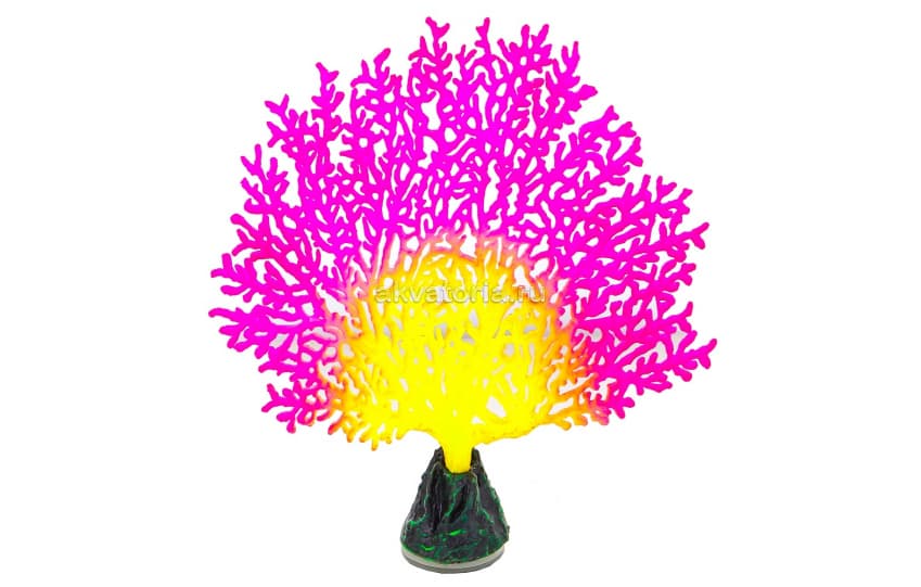 Искусственный коралл флуоресцентный GLOXY веерный розовый