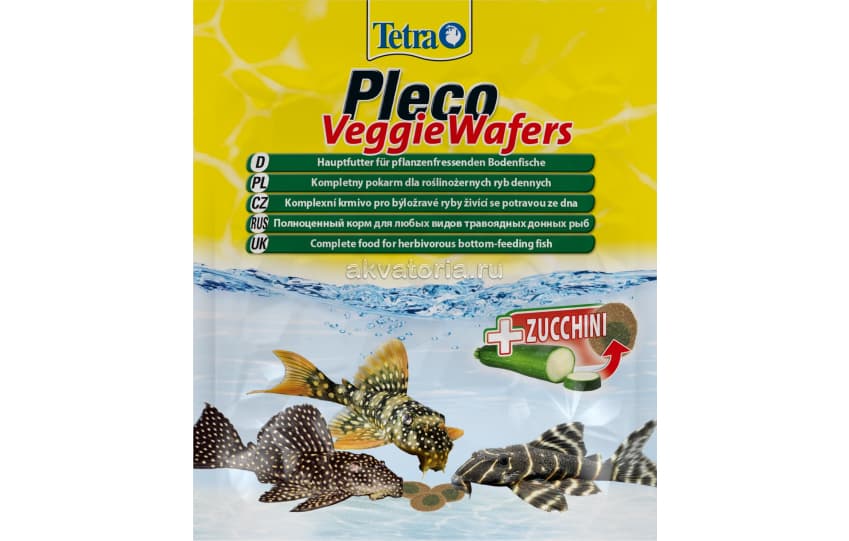 Корм Tetra Pleco Veggie Wafers, пластинки для питающихся на дне рыб, 3,6 л