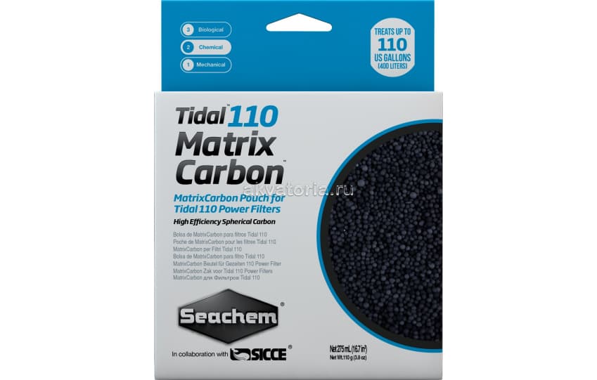 Уголь Seachem Matrix Carbon для рюкзачного фильтра Tidal 110
