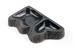 Кормушка-поилка для рептилий NOVAMARK TERRA Двойная угловая, чёрная, керамика