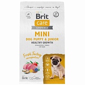 Корм для щенков и мелких пород Brit Care Mini Dog Puppy&Junior Healthy Growth, индейка, 1,5 кг
