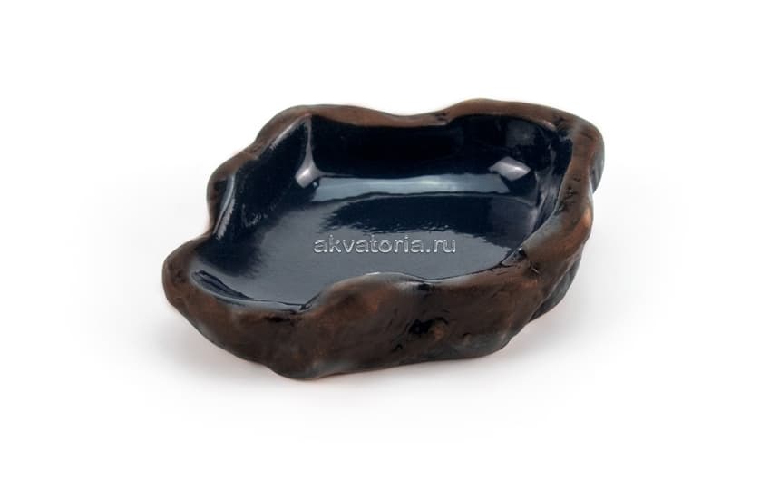 Кормушка-поилка для рептилий NOVAMARK TERRA Камень, S, коричневая, керамика
