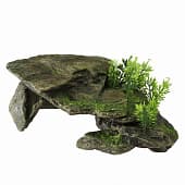Аквариумная декорация AQUA DELLA «Каменный грот с растениями» 28,5×16,5×10,5 см