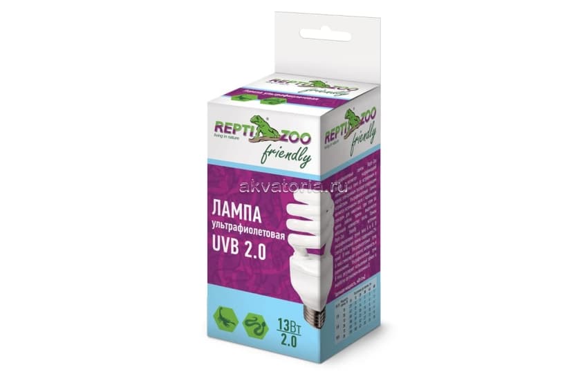 Террариумная ультрафиолетовая лампа Repti-Zoo Friendly UVB 2.0, 13 Вт