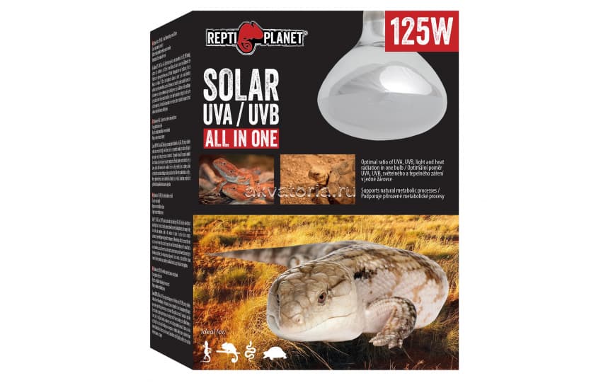 Террариумная ультрафиолетовая лампа Repti Planet Solar UVA & UVB, 125 Вт