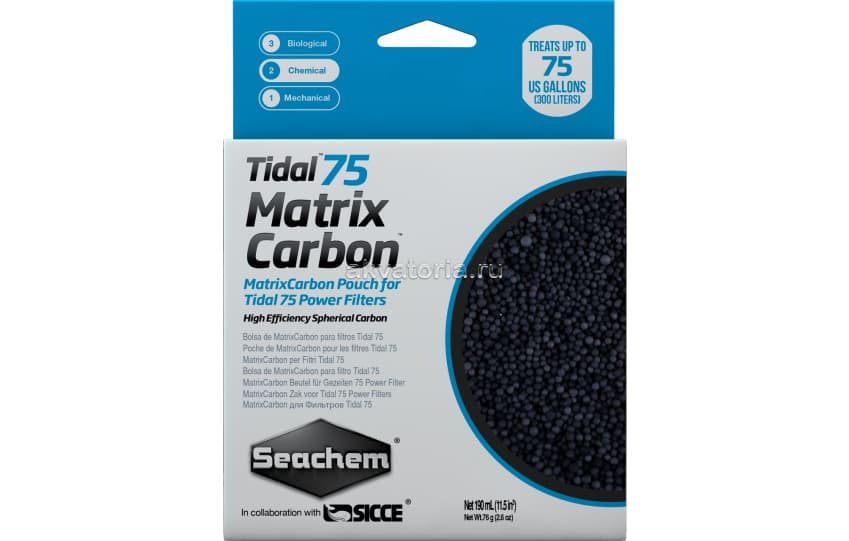 Уголь Seachem Matrix Carbon для рюкзачного фильтра Tidal 75
