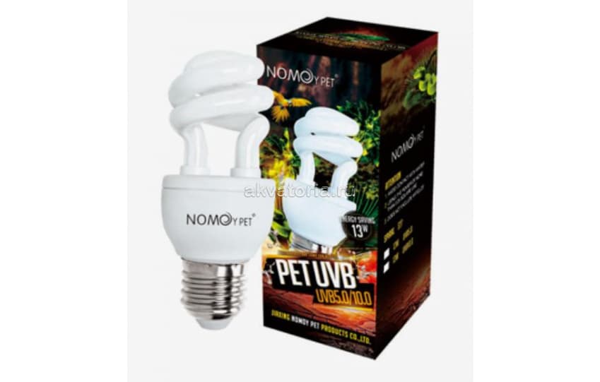 Террариумная ультрафиолетовая лампа Nomoy Pet UV 10.0 Compact Reptile, 13 Вт