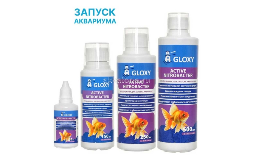 Кондиционер для запуска аквариума Gloxy Active Nitrobacter, 150 мл