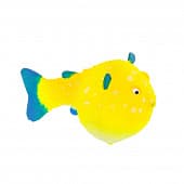 Искусственная декорация флуоресцентная GLOXY Рыба шар на леске, жёлтая