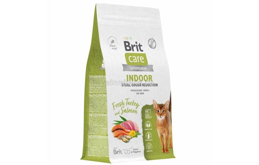 Корм для взрослых кошек Brit Care Cat Indoor Stool Odour Reduction, лосось и индейка, 7 кг
