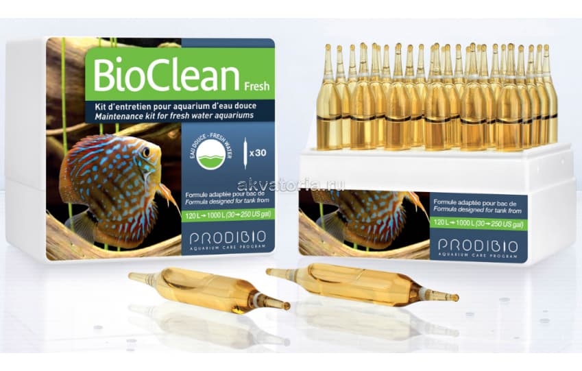 Средство для разложения органики Prodibio BioClean Fresh Water, BioDigest + BioTrace, 30 ампул