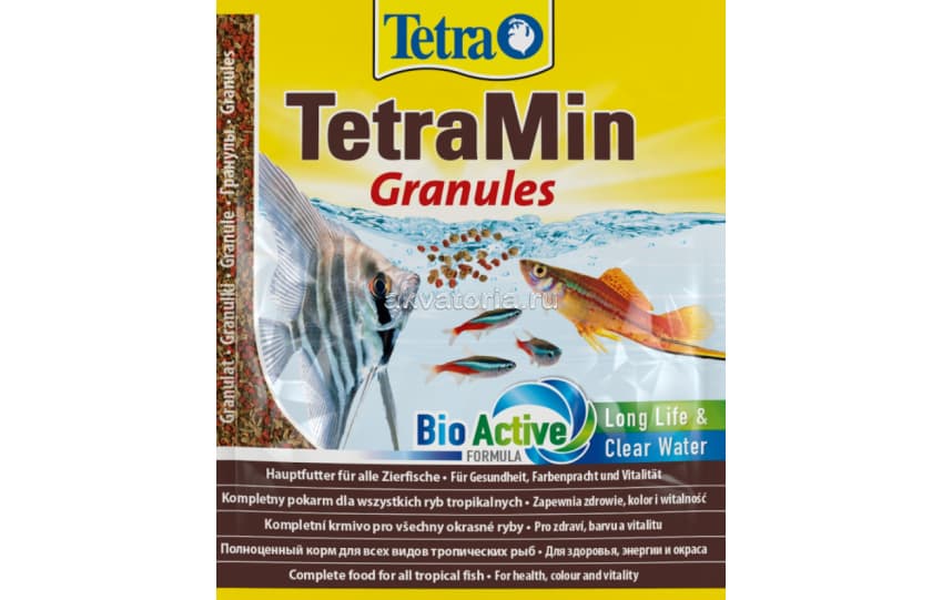 Корм Tetra Min Granules, мелкие гранулы, для всех видов рыб, 15 г
