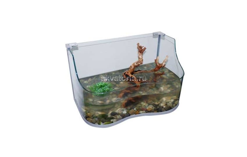 Акватеррариум для водных черепах Lucky Reptile Turtle-Tarrium, 100×58×36/65 cм, серебряный