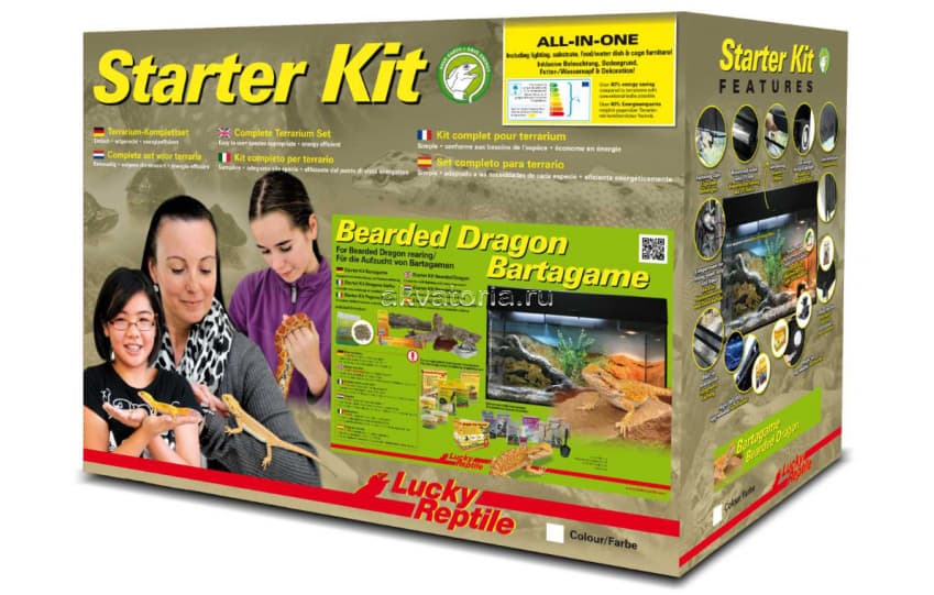 Стартовый комплект для бородатых агам Lucky Reptile Starter Kit Bearded Dragon, 80×40×52 см, чёрный