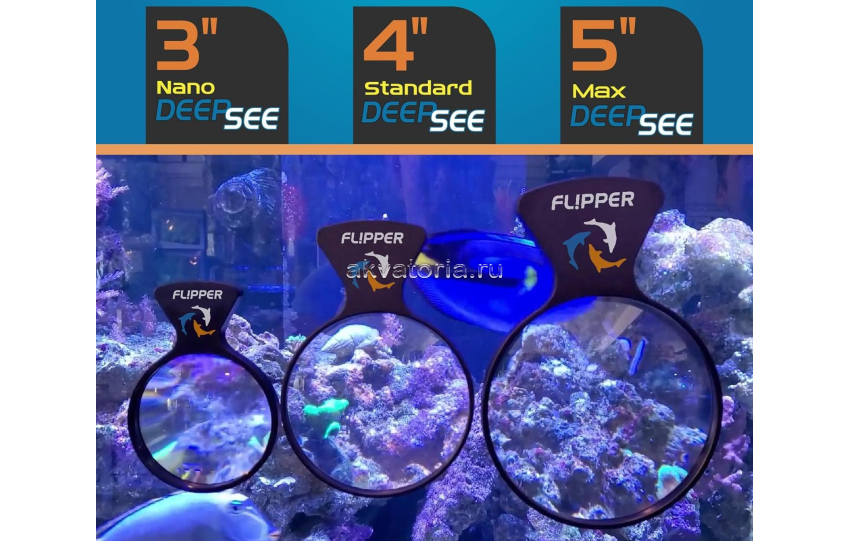 Оптическая увеличительная линза Flipper DEEPSEE Magnified Magnetic Aquarium Viewer 5
