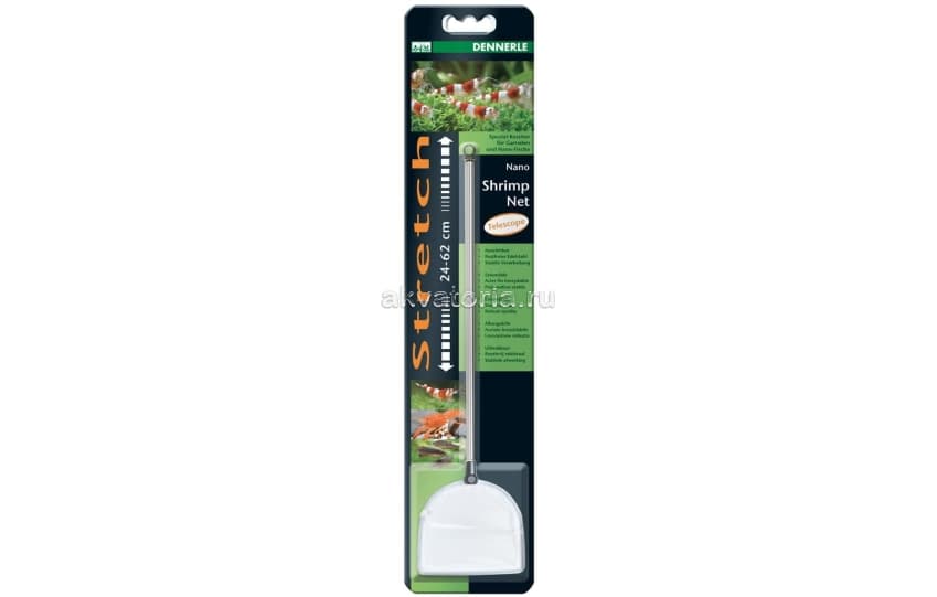 Сачок телескопический Dennerle Nano Shrimp Net, белый, S